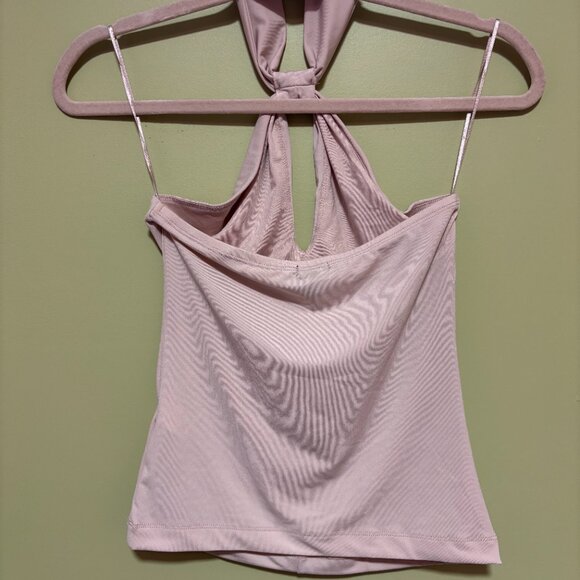 NWOT Dynamite Pink Button Halter Top - Picture 2 of 4